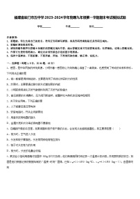 福建省厦门市五中学2023-2024学年物理九年级第一学期期末考试模拟试题含答案