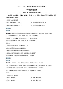 广东省湛江市霞山区湛江市第二十三中学2023-2024学年八年级上学期1月期末物理试题