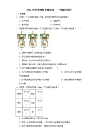 2024年中考物理专题训练——内能的利用（含答案）