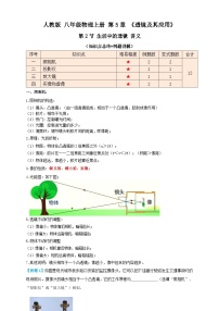 初中物理第五章 透镜及其应用第2节 生活中的透镜学案及答案