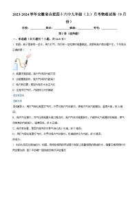 34，安徽省合肥四十六中2023-2024学年九年级上学期9月月考物理试题