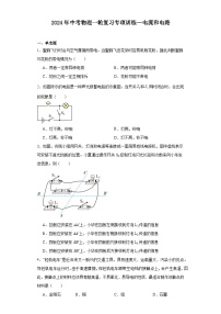 2024年中考物理一轮复习专项训练—电流和电路（含答案）