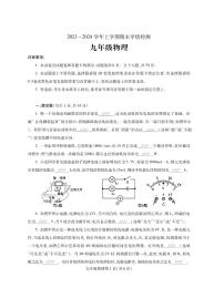 河南省平顶山市郏县2023-2024学年九年级上学期期末学情检测物理试题