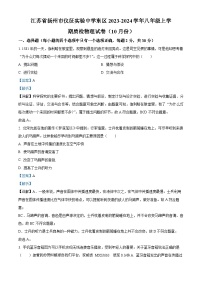 江苏省扬州市仪征实验中学东区2023-2024学年八年级上学期10月月考物理试题