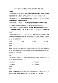 2022年四川省攀枝花市中考物理真题及答案