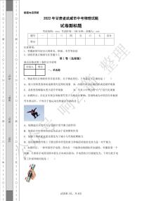 2022年甘肃省武威市中考物理试题