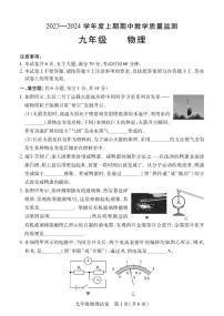 河南省信阳市潢川县2023-2024学年九年级上学期期中物理试题