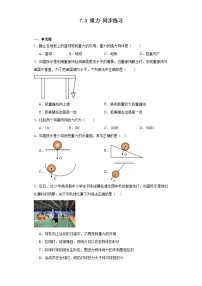 物理八年级下册7.3 重力练习