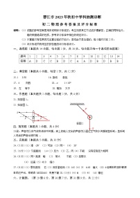 124，福建省泉州市晋江市2023-2024学年八年级上学期期末抽测诊断物理试题(1)