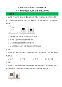 初中物理人教版八年级下册10.3 物体的浮沉条件及其应用达标测试