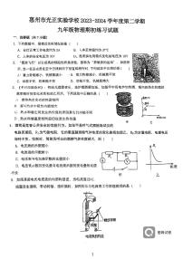 广东省惠州市光正实验中学2023-2024学年下学期九年级物理开学考试卷