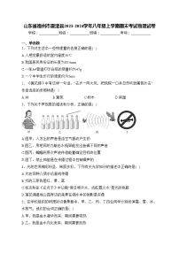 山东省德州市夏津县2023-2024学年八年级上学期期末考试物理试卷(含答案)