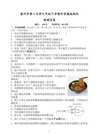 2023-2024学年广东省雷州市第八中学九年级第二学期开学考试物理试卷