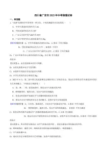 四川省广安市2023年中考物理试题（附真题解析）