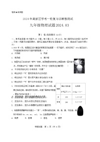 54，2024年山东省济南市高新区中考一轮复习诊断性测试物理试题