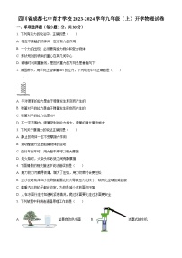 四川省成都市七中育才学校2023-2024学年九年级上学期开学考试物理试题（原卷版+解析版）