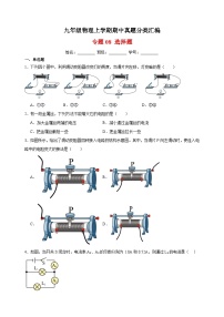 专题08 选择题-九年级物理上学期期中真题分类汇编