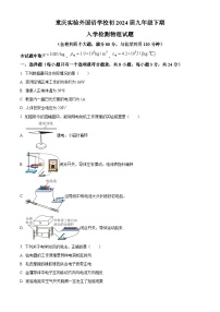 重庆市九龙坡区实验外国语学校2023-2024学年九年级下学期开学考试物理试题（原卷版+解析版）