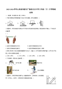 2023-2024学年山东省东营市广饶县乐安中学八年级（下）开学物理试卷（含解析）