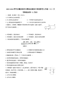 2023-2024学年安徽省宿州市萧县县城初中四校联考九年级（上）月考物理试卷（1月份）（含解析）