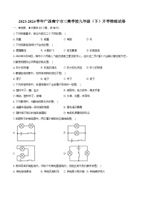 2023-2024学年广西南宁市三美学校九年级（下）开学物理试卷（含解析）