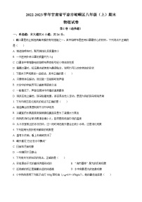 甘肃省平凉市崆峒区2022-2023学年八年级上学期期末物理试题（原卷版+解析版）