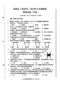 2024年新疆乌鲁木齐市高新区九年级中考一模物理试题