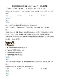 2020年湖南省湘西土家族苗族自治州中考物理试题（含解析）