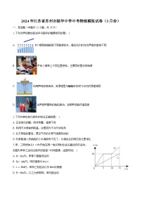 2024年江苏省苏州市振华中学中考物理模拟试卷（3月份）（含解析）