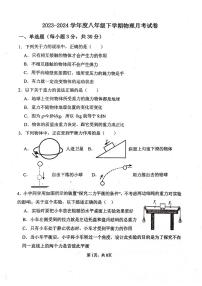 山东省聊城市阳谷县实验中学2023-2024学年八年级下学期3月月考物理试题