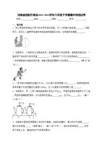 河南省信阳市息县2022-2023学年八年级下学期期中物理试卷(含答案)