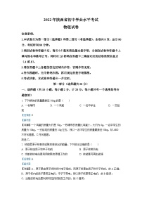 2022年陕西省中考物理真题（A）（含解析）