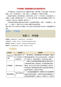 专题01 声现象-备战2024年中考物理真题题源解密（全国通用）