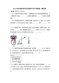 2021年河南省郑州市外国语中学中考物理一模试卷