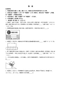 2024年安徽省六安市霍邱县九年级中考模拟预测物理试题