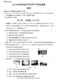 2024年贵州省毕节市纳雍县多校学校联考九年级下学期一模物理试题