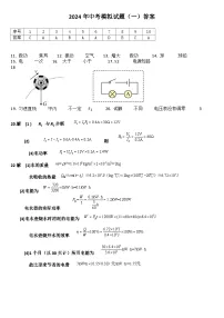 2024年中考第一次模拟考试题:物理(海南卷)(答案)