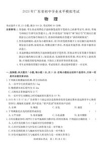 广东省阳江市江城区2023年九年级学业水平模拟（一模）物理试题