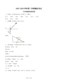 广东省深圳市深圳中学2023—2024学年学期九年级三月月考物理化学合卷(含答案无解析)