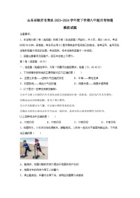 山东省临沂市费县2023-2024学年度下学期八年级月考物理模拟试题（附答案）