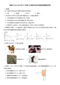 福建省福州市2023-2024学年下学期八年级期末适应性测试物理模拟试卷