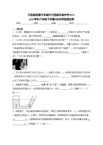 江西省宜春市丰城市江西省丰城中学2023-2024学年八年级下学期3月月考物理试卷(含答案)