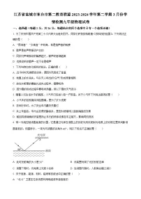 江苏省盐城市东台市第二教育联盟3月月考2023-2024学年九年级下学期3月月考物理试题（原卷版+解析版）