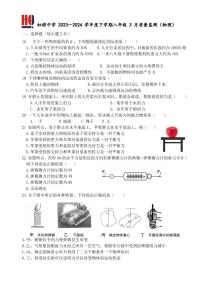 2024年哈尔滨市虹桥中学八年级下学期3月月考物理试卷和答案