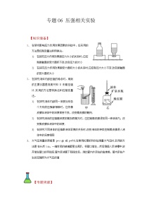 中考物理二轮复习题型专项复习专题06 压强相关实验（含解析）