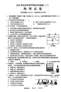 2024年广东省茂名市化州市中考一模物理试题