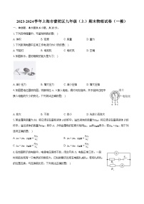 2023-2024学年上海市普陀区九年级（上）期末物理试卷（一模）（含详细答案解析）