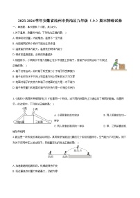 2023-2024学年安徽省池州市贵池区九年级（上）期末物理试卷（含详细答案解析）