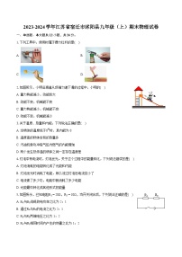 2023-2024学年江苏省宿迁市沭阳县九年级（上）期末物理试卷（含详细答案解析）