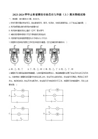 2023-2024学年山东省潍坊市昌邑市九年级（上）期末物理试卷（含详细答案解析）